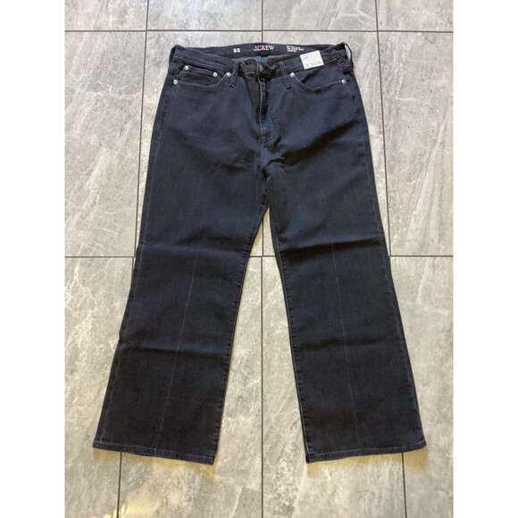 J. Crew NWT Flawed ‘96 High Rise Cropped Kick out Jeans Straight Leg Black 32 - Picture 2 of 7